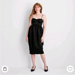 Future collective Elegant Black Satin Dress M
